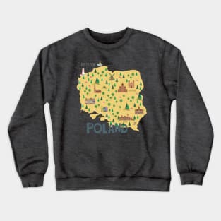 Poland Illustrated Map Crewneck Sweatshirt
